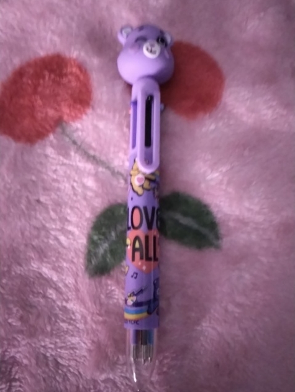 Care Bears Purple Multi-Color Retractable Pen with Bear Topper